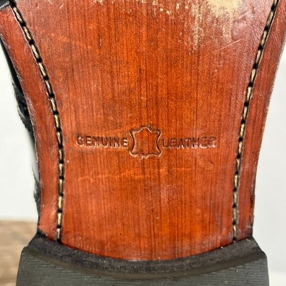 Florsheim Shoes Mens 12 Black Leather Wingtip Lexington Oxfords Brogue - Picture 12 of 14